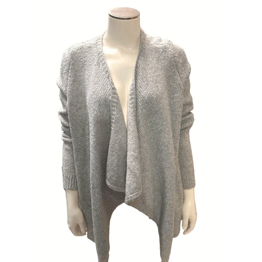 Abercrombie Kids Size 15 Gray Girl Draped Waterfall Cardigan Soft Knit Open Fron - Picture 2 of 13
